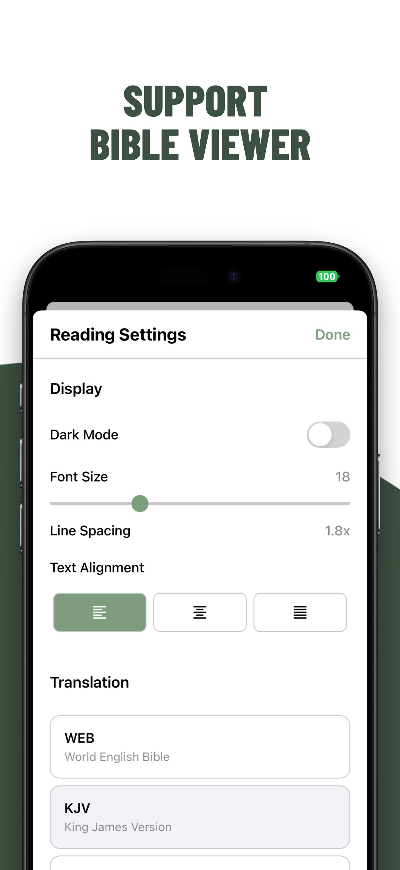 Customizable Bible reader